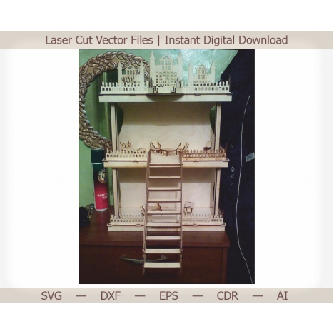 Victorian Dollhouse Laser Cut File