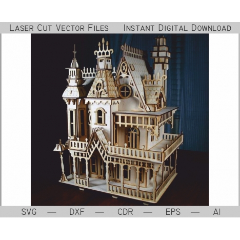 Victorian Dollhouse Laser Cut File