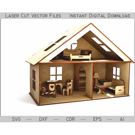 Laser Cut Dollhouse Vector File