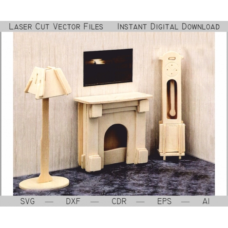 Toy Furniture Set Laser Cut File