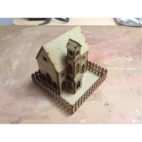 Laser Cut House with Fence Vector File