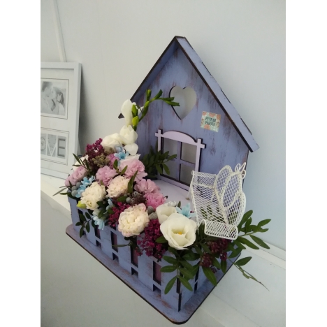 House Flower Stand Laser Cut File