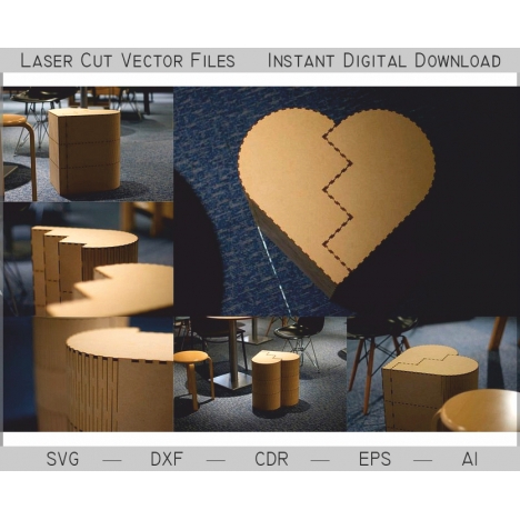 Heart Chair Laser Cut File