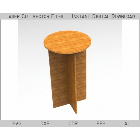 Laser Cut Stool Vector File