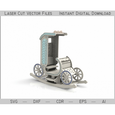 Children’s Rocking Carriage Laser Cut File