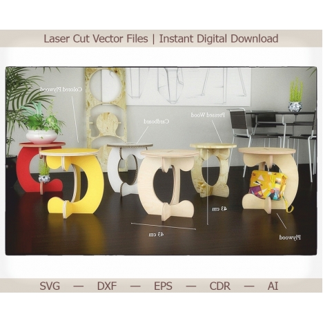 Laser Cut C Shape Side Table File