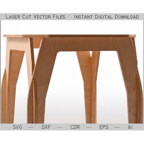 Laser Cut Stool Vector File