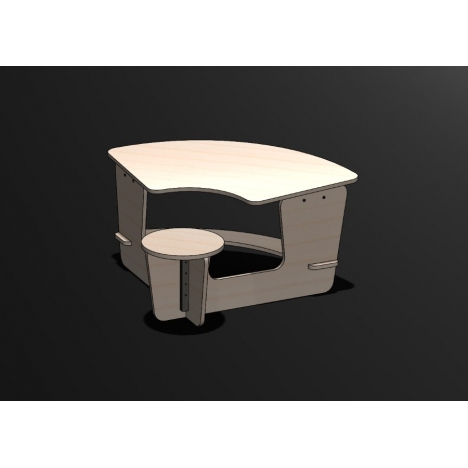 Laser Cut Kids Desk with Chair