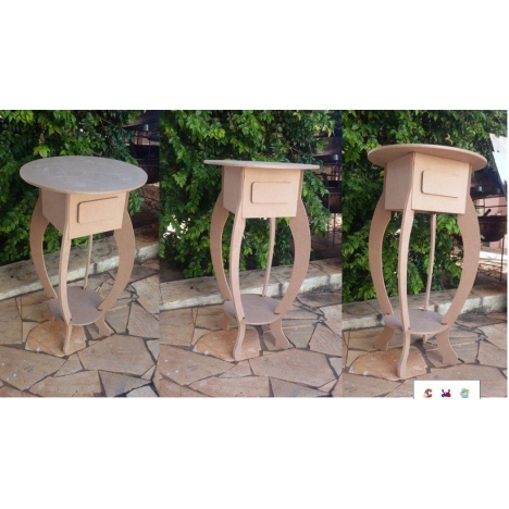 Laser Cut Side Table with Drawer