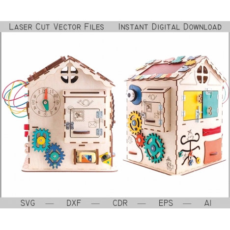 Busy House Toy Laser Cut File