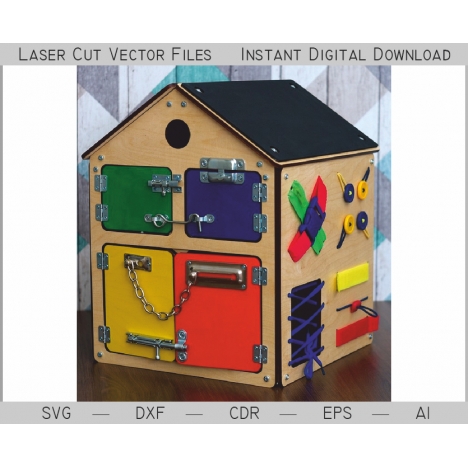 House Busy Board Laser Cut File