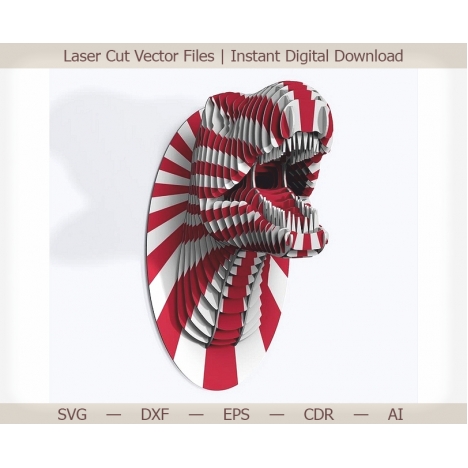 3D Dinosaur Head Laser Cut File