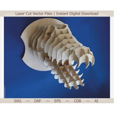 Layered Crocodile Head Laser Cut File