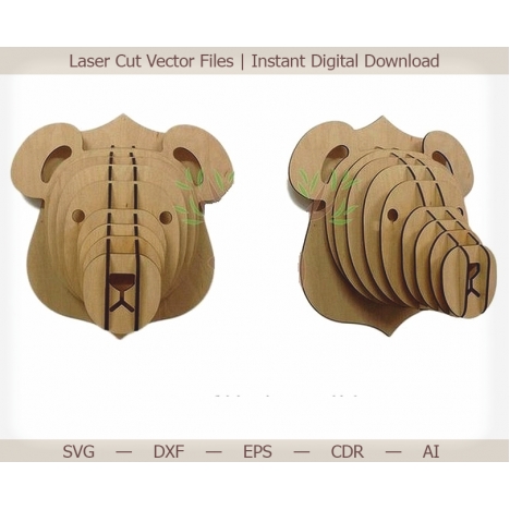 Bear Head Laser Cut File