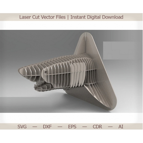 Laser Cut Shark Trophy File