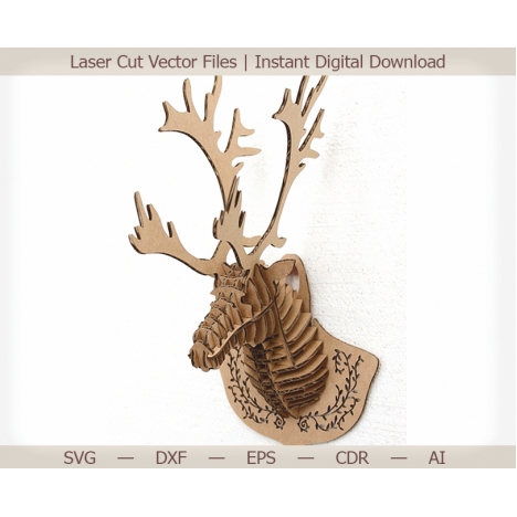 Elk Head Laser Cut File