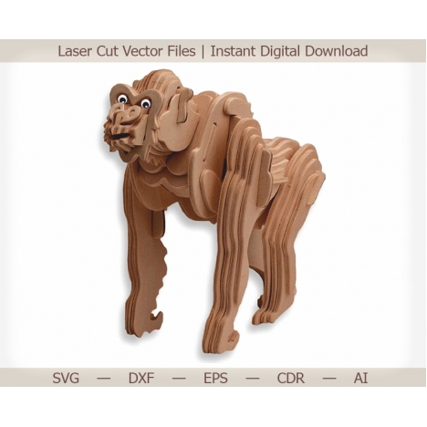 Layered Gorilla Laser Cut File