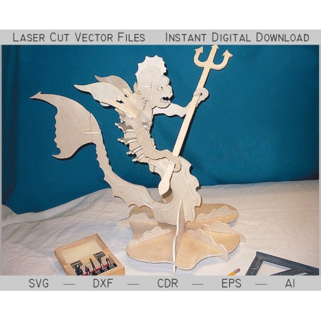 Devil with Pitchfork Laser Cut File