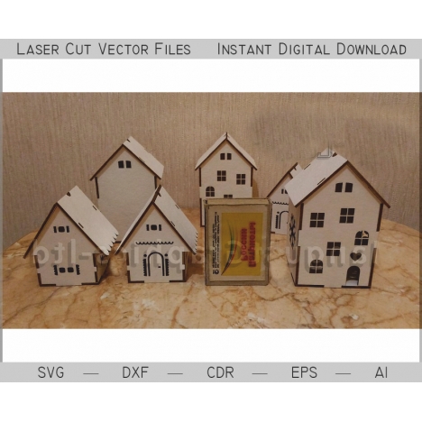 Laser Cut LED Houses Files