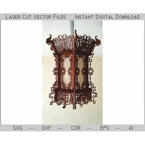 Ornate Street Lamp Laser Cut File