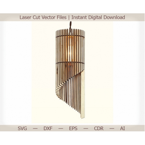 Laser Cut Slatted Pendant Lamp File