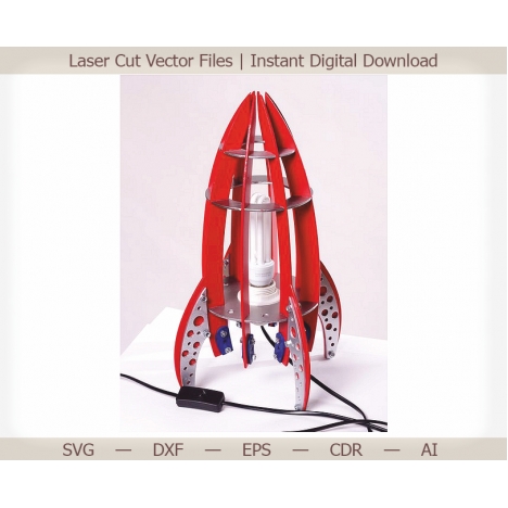 Rocket Lamp Laser Cut File