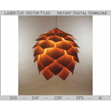 Pine Cone Pendant Lampshade Laser Cut File