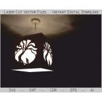 Tree Pendant Lamp Shade Laser Cut File