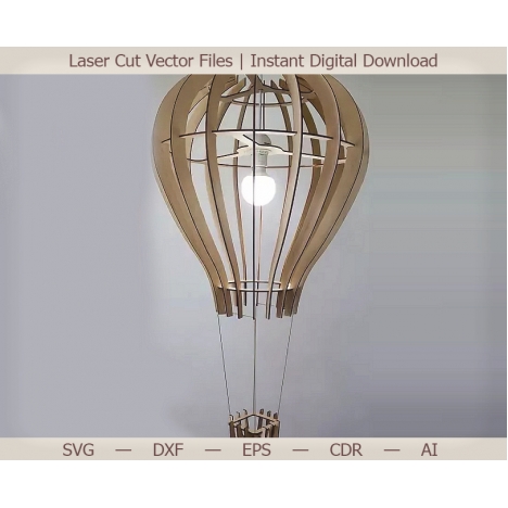 Hot Air Balloon Chandelier Laser Cut File