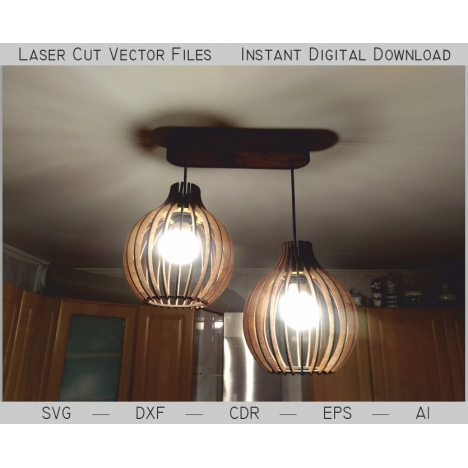 Two-Light Chandelier Laser Cut File