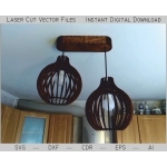 Two-Light Chandelier Laser Cut File