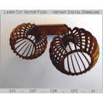 Two-Light Chandelier Laser Cut File