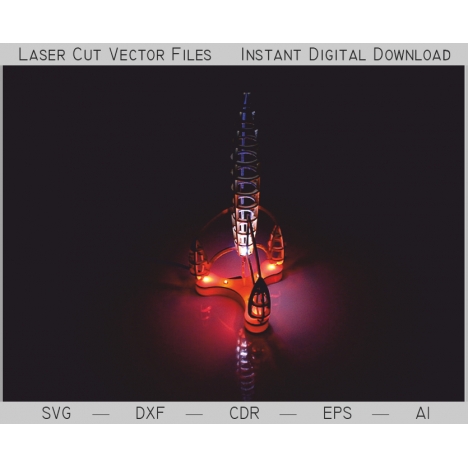 Rocket Lamp Laser Cut File