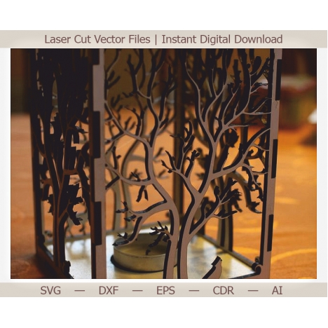 Tree Lantern Laser Cut File