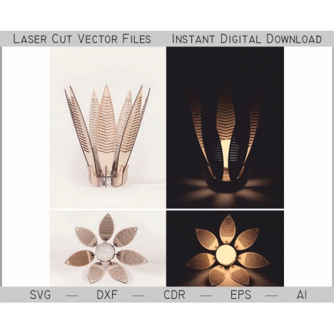 Flower Lamp Laser Cut File