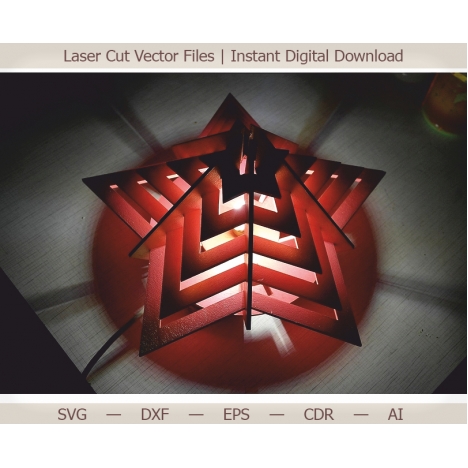 Star Lamp Laser Cut File