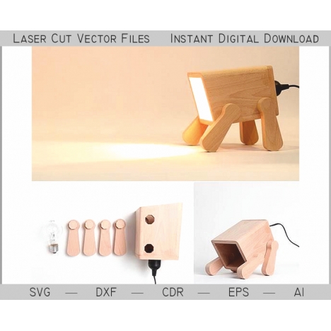 Laser Cut Wooden Table Lamp File