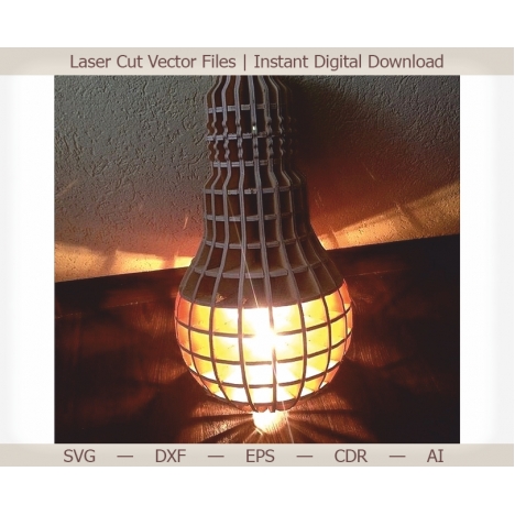 Laser Cut Bulb Pendant Lamp File
