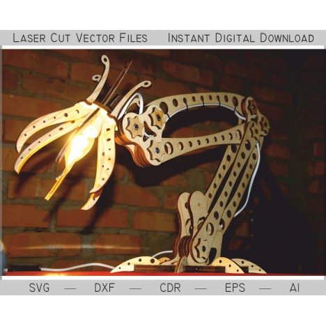 Laser Cut Table Lamp Vector File