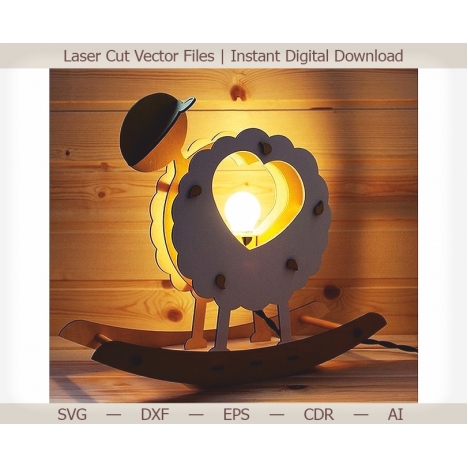 Sheep Lamp Laser Cut File