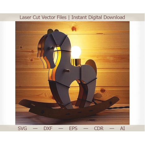 Rocking Horse Lamp Laser Cut File