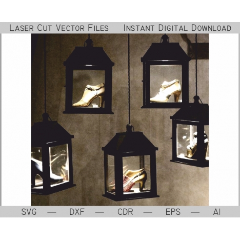 Laser Cut Hanging Lantern Display Box File