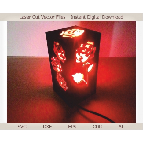 Rose Lamp Laser Cut File