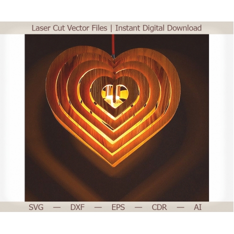 Heart Lamp Laser Cut File