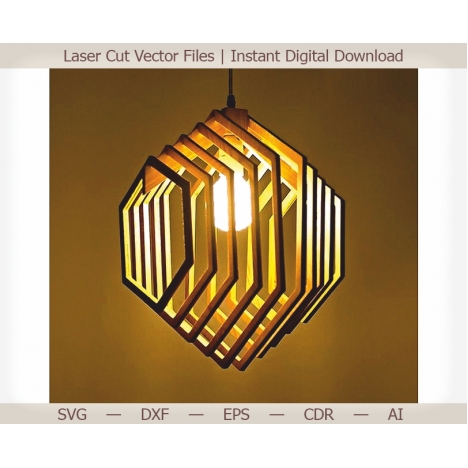 Geometric Pendant Lamp Laser Cut File