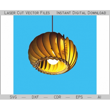 Spiral Pendant Lamp Laser Cut File