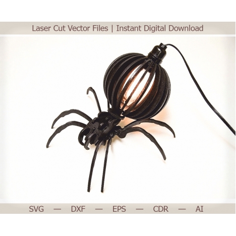 Spider Lamp Laser Cut File