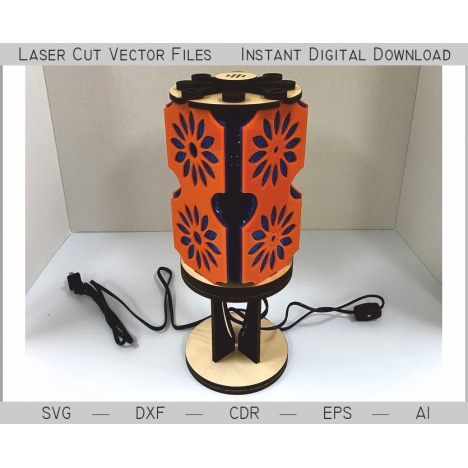 Laser Cut Table Lamp Vector File