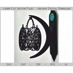 Crescent Moon Wall Light Laser Cut File