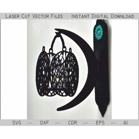 Crescent Moon Wall Light Laser Cut File
